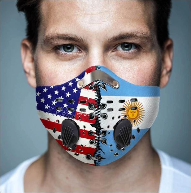 American and Argentina flag filter activated carbon face mask – dnstyles