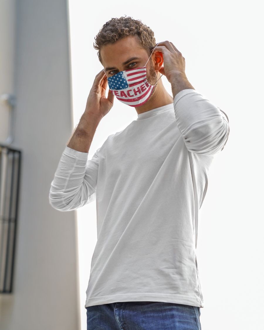 American flag teacher face mask 2