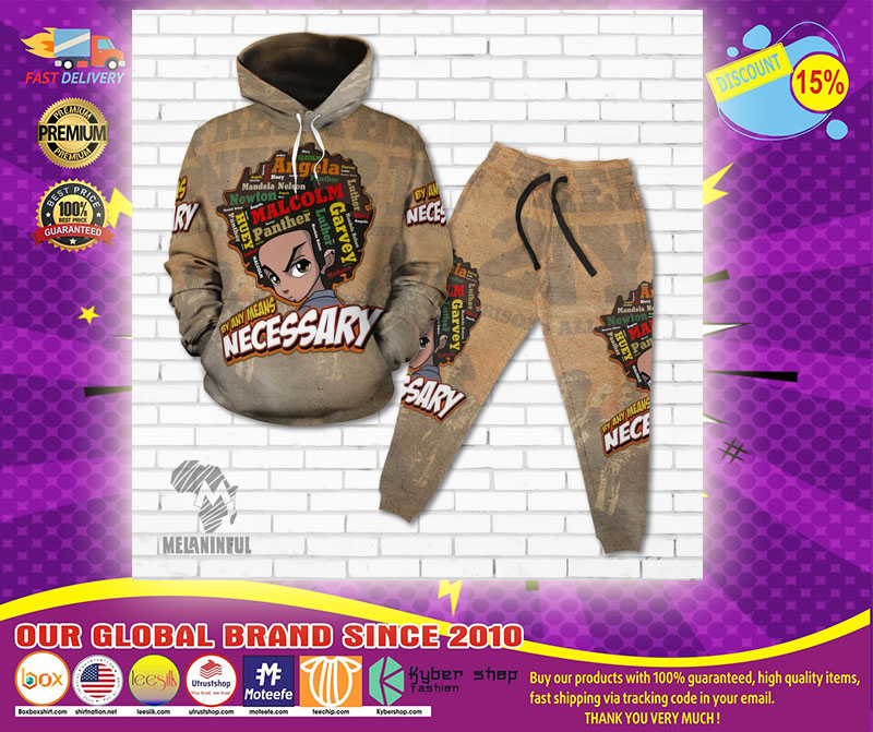 HUEY FREEMAN BLACK POWER By any means necessary 3D hoodie1