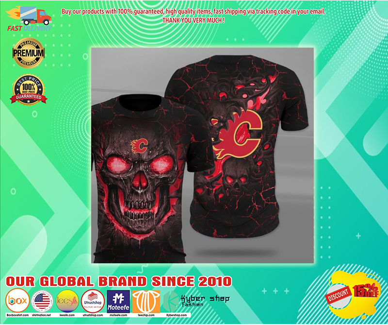 Calgary flames lava skull full printing shirt 1