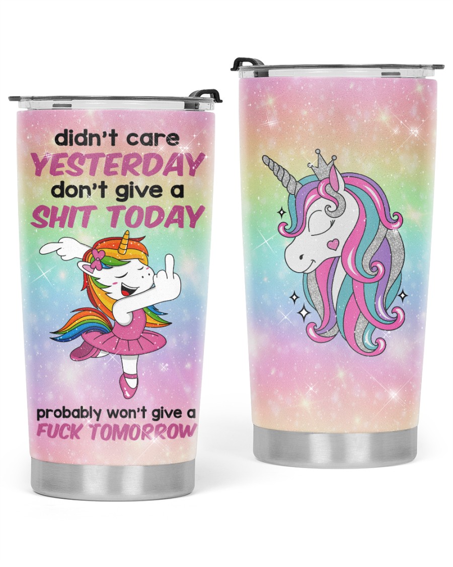 Unicorns didn’t care yesterday don’t give a shit today glitter tumbler – Teasearch3d 060821