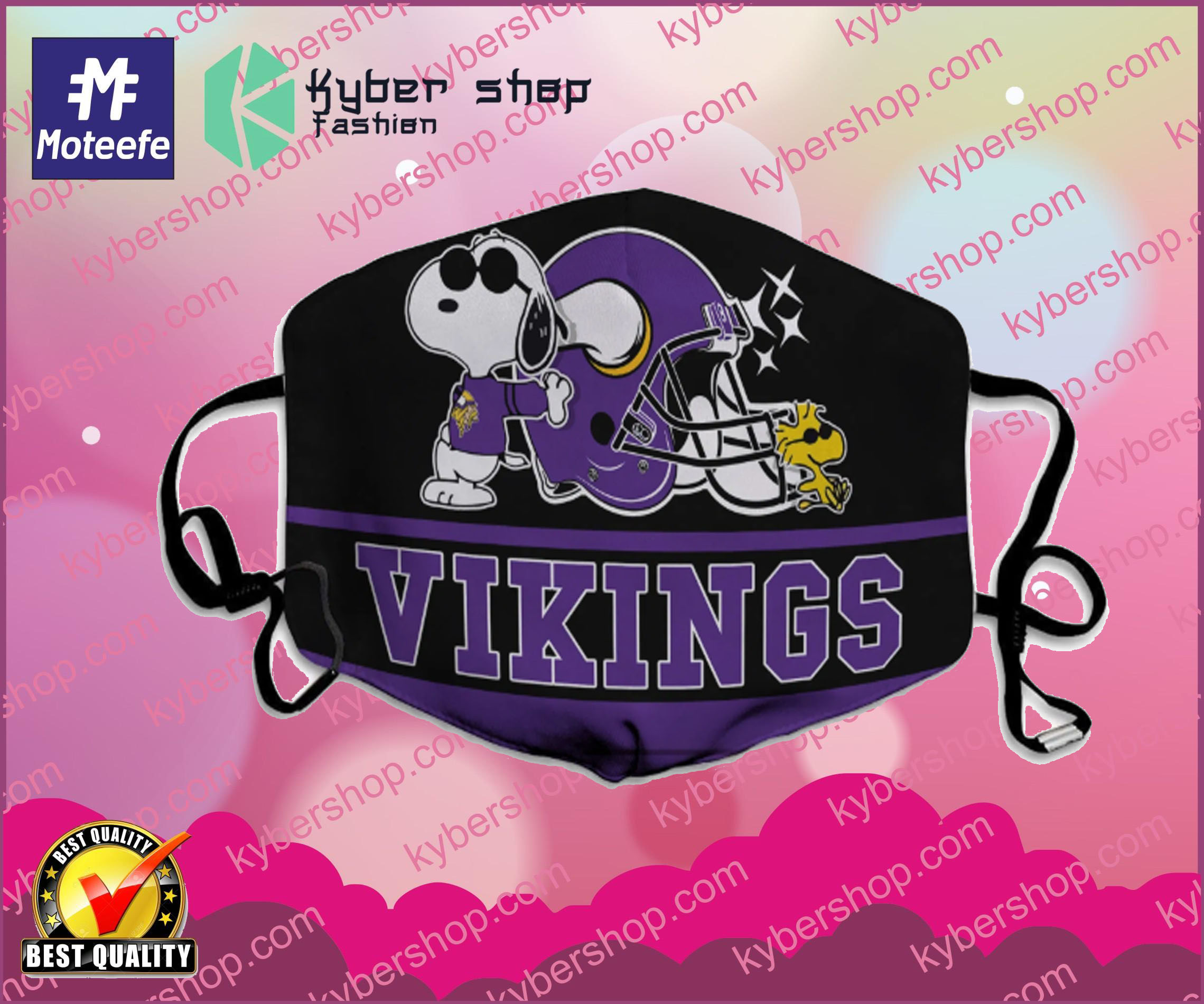 Snoopy Minnesota Vikings Face Mask 3