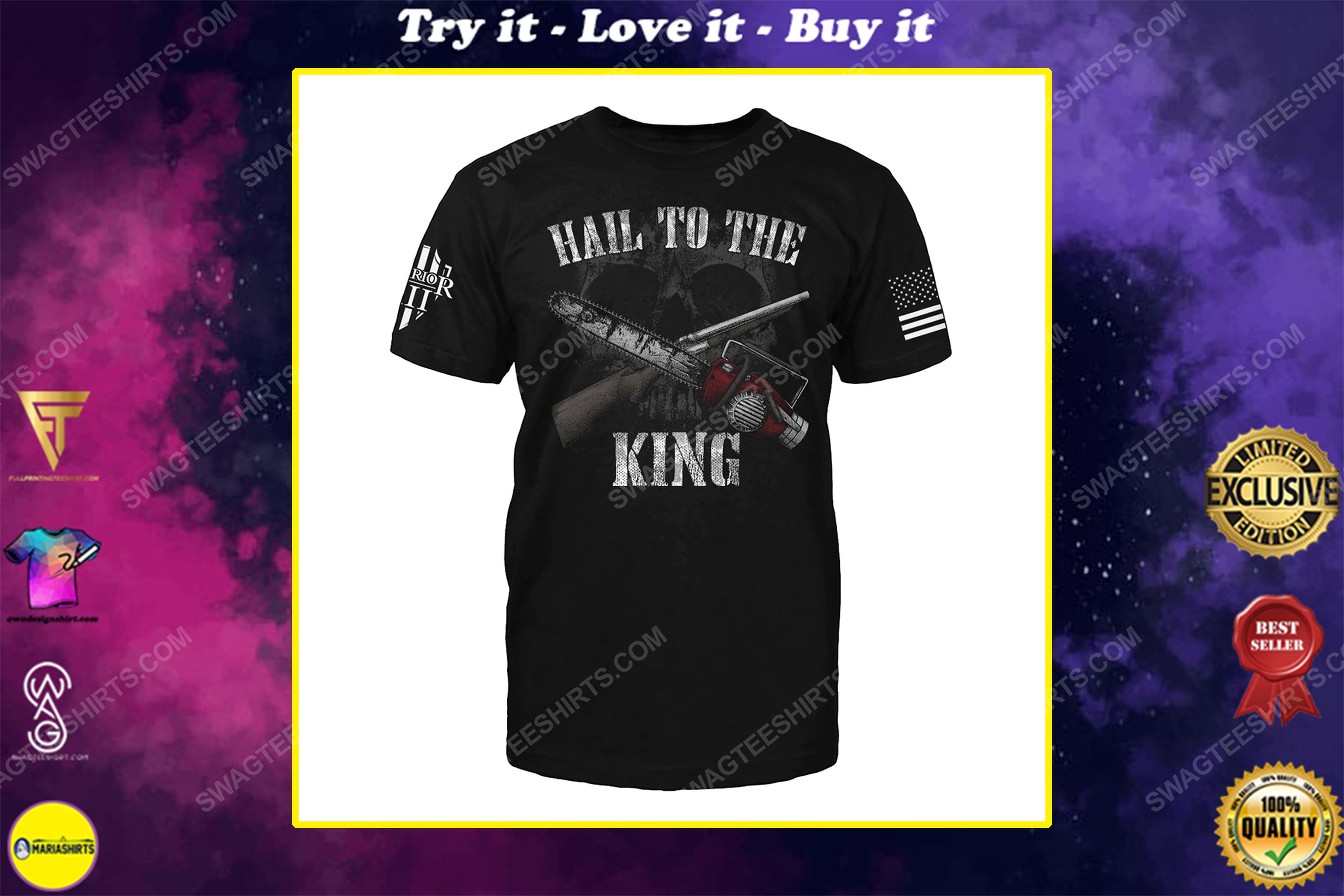 [special edition] Hail to the king skull and saw shirt – maria