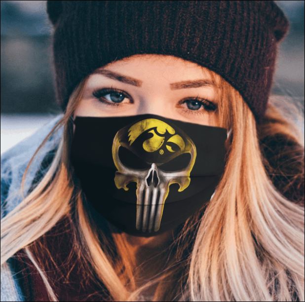 Iowa Hawkeyes The Punisher face mask