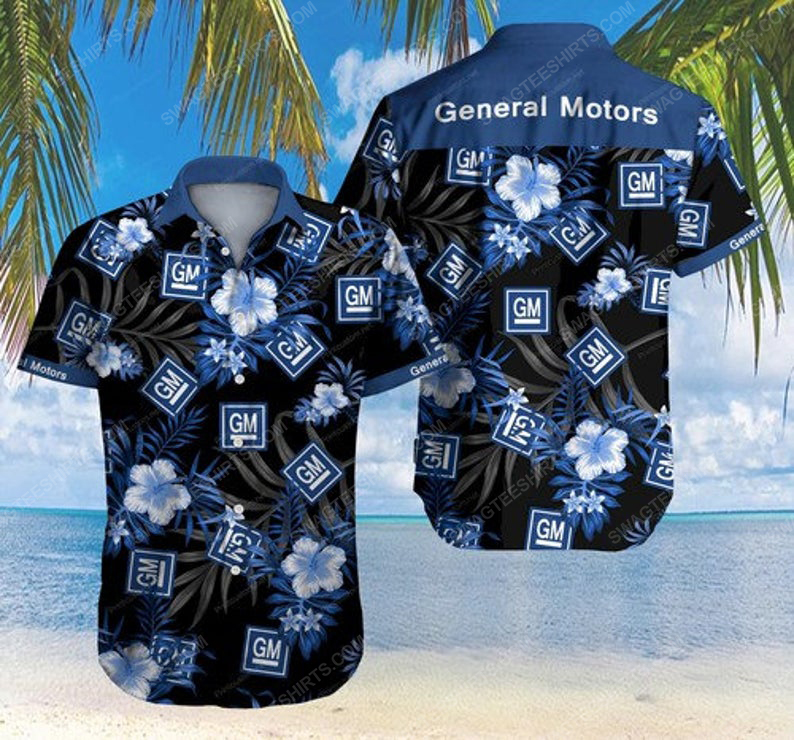 Floral general motors summer vacation hawaiian shirt 1