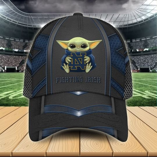 10-Notre Dame Fighting Irish And Baby Yoda Classic Cap (3)