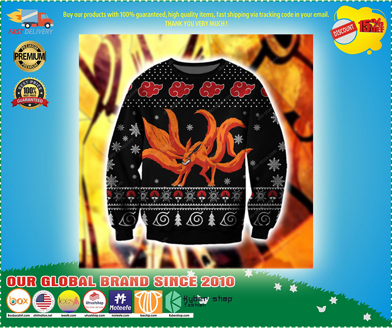 Naruto-Kurama 3d print ugly sweater 2