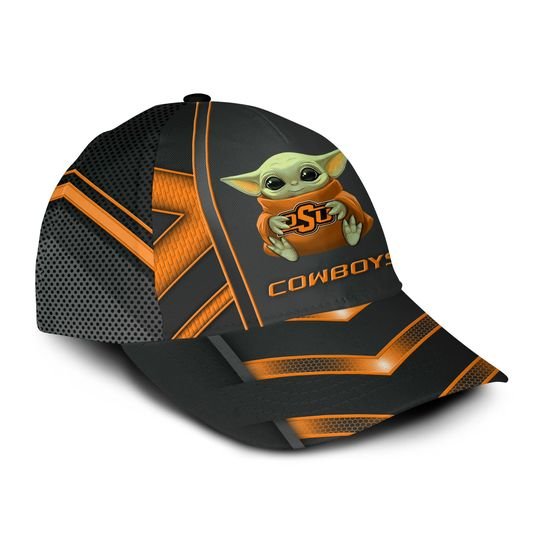 12-Oklahoma State Cowboys And Baby Yoda Classic Cap (4)