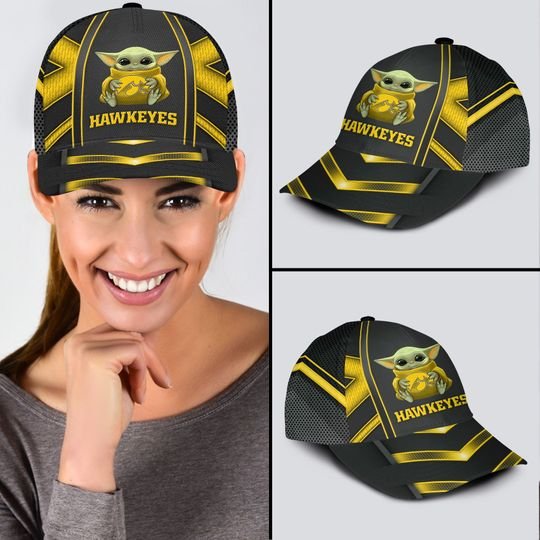 13-Iowa Hawkeyes And Baby Yoda Classic Cap (2)