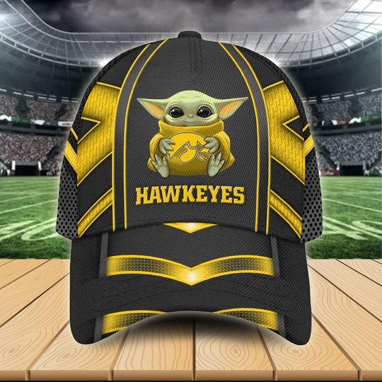 13-Iowa Hawkeyes And Baby Yoda Classic Cap (3)