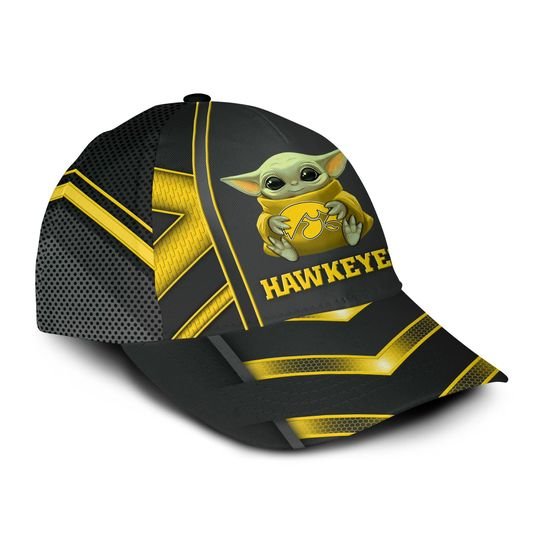 13-Iowa Hawkeyes And Baby Yoda Classic Cap (4)