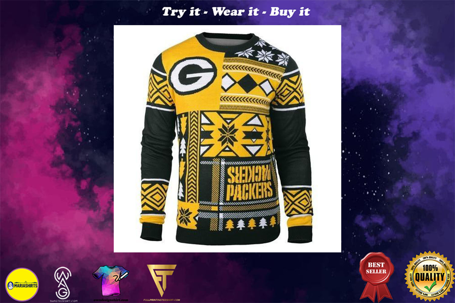 [special edition] green bay packers patches ugly christmas sweater – maria