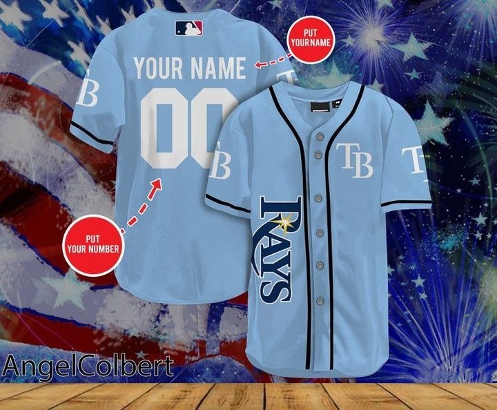 Tampa Bay Rays Personalized Name And Number Baseball Jersey Shirt - blue