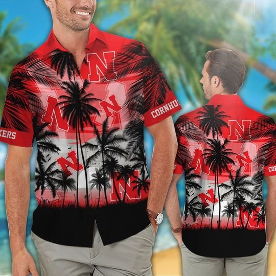 17-Nebraska Cornhuskers Tropical Hawaiian Shirt Short (1)