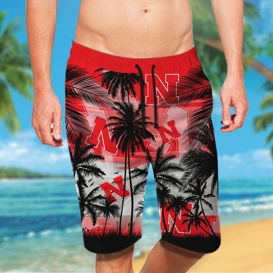 17-Nebraska Cornhuskers Tropical Hawaiian Shirt Short (3)
