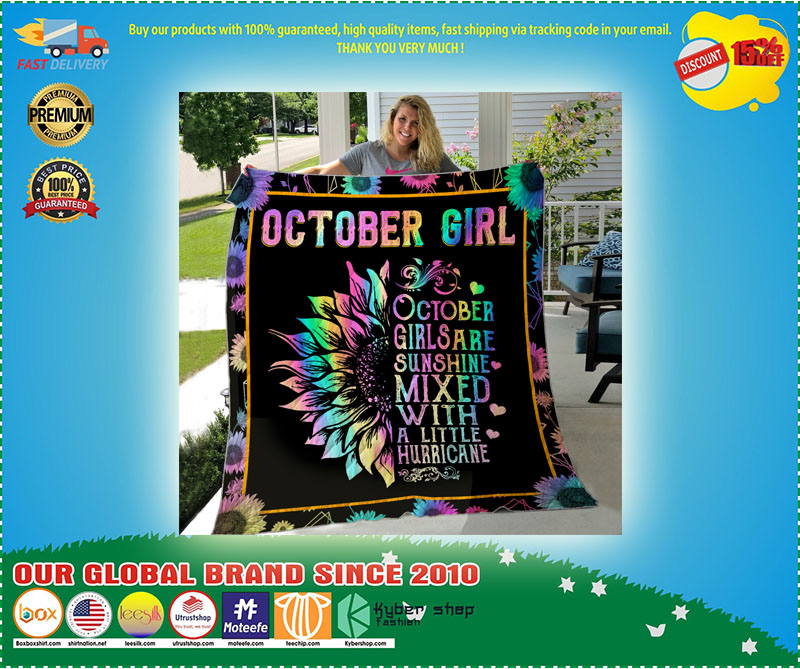 October girls are sunshine mixed with a little hurricane quilt 3