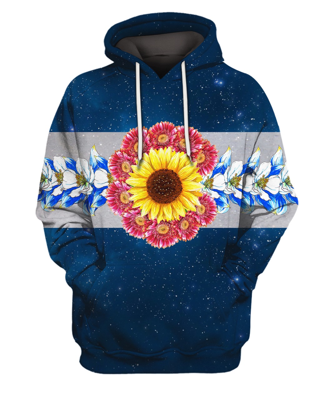 Flower galaxy full printing hoodie