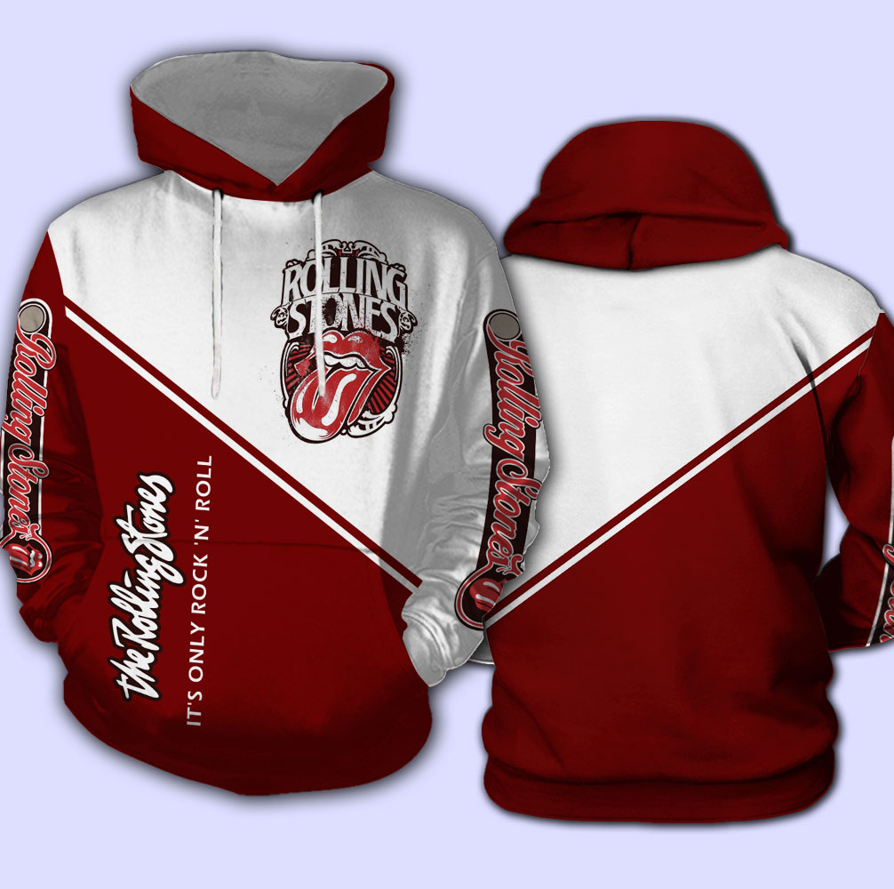 The rolling stones it's only rock 'n roll full printing hoodie - maria