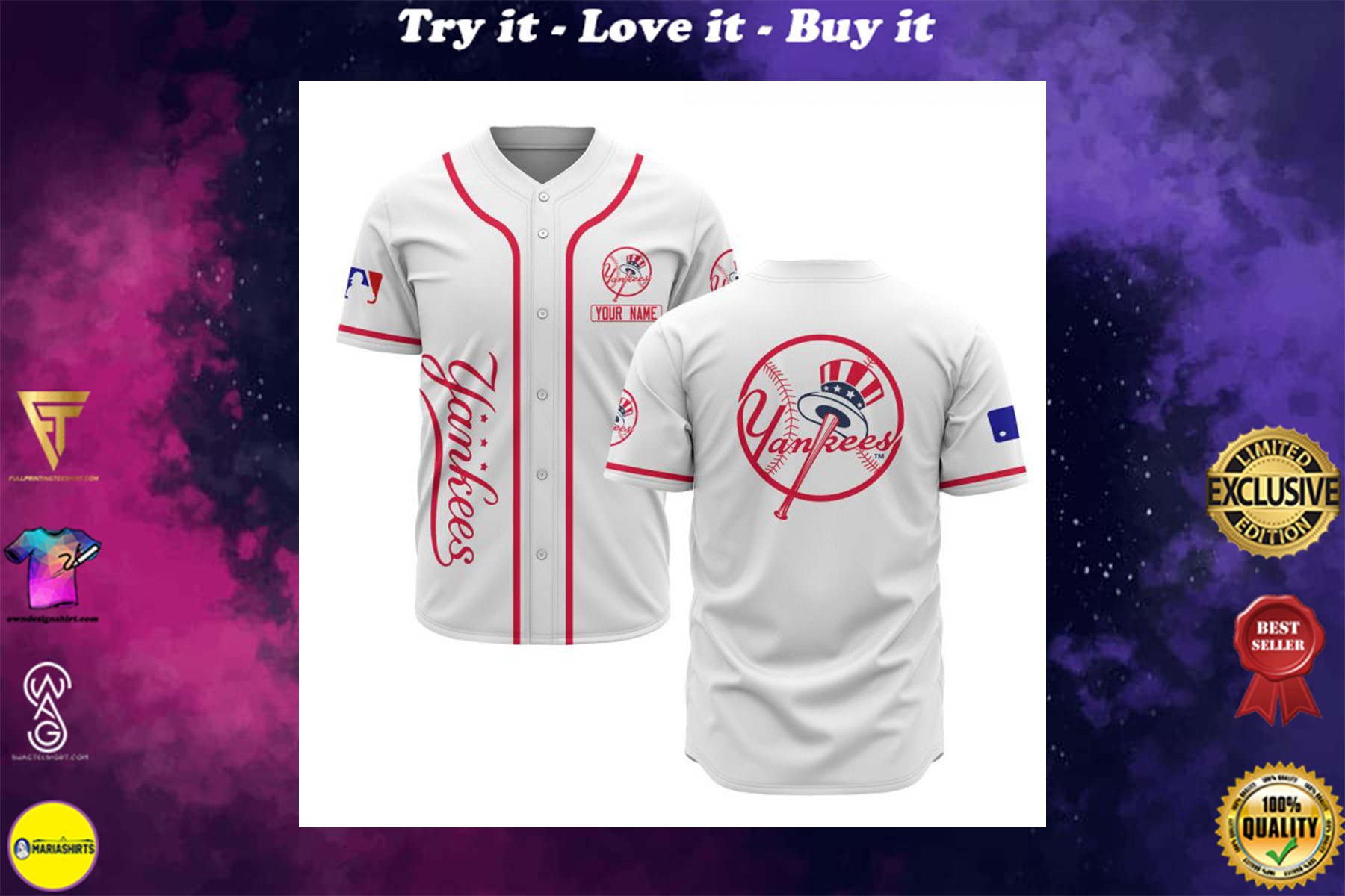 [special edition] custom name new york yankees baseball shirt – maria
