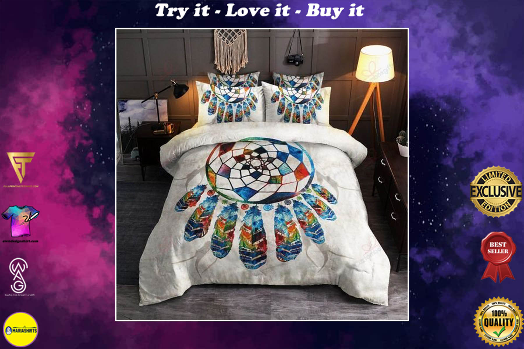 [special edition] dreamcatcher watercolor bedding set – maria