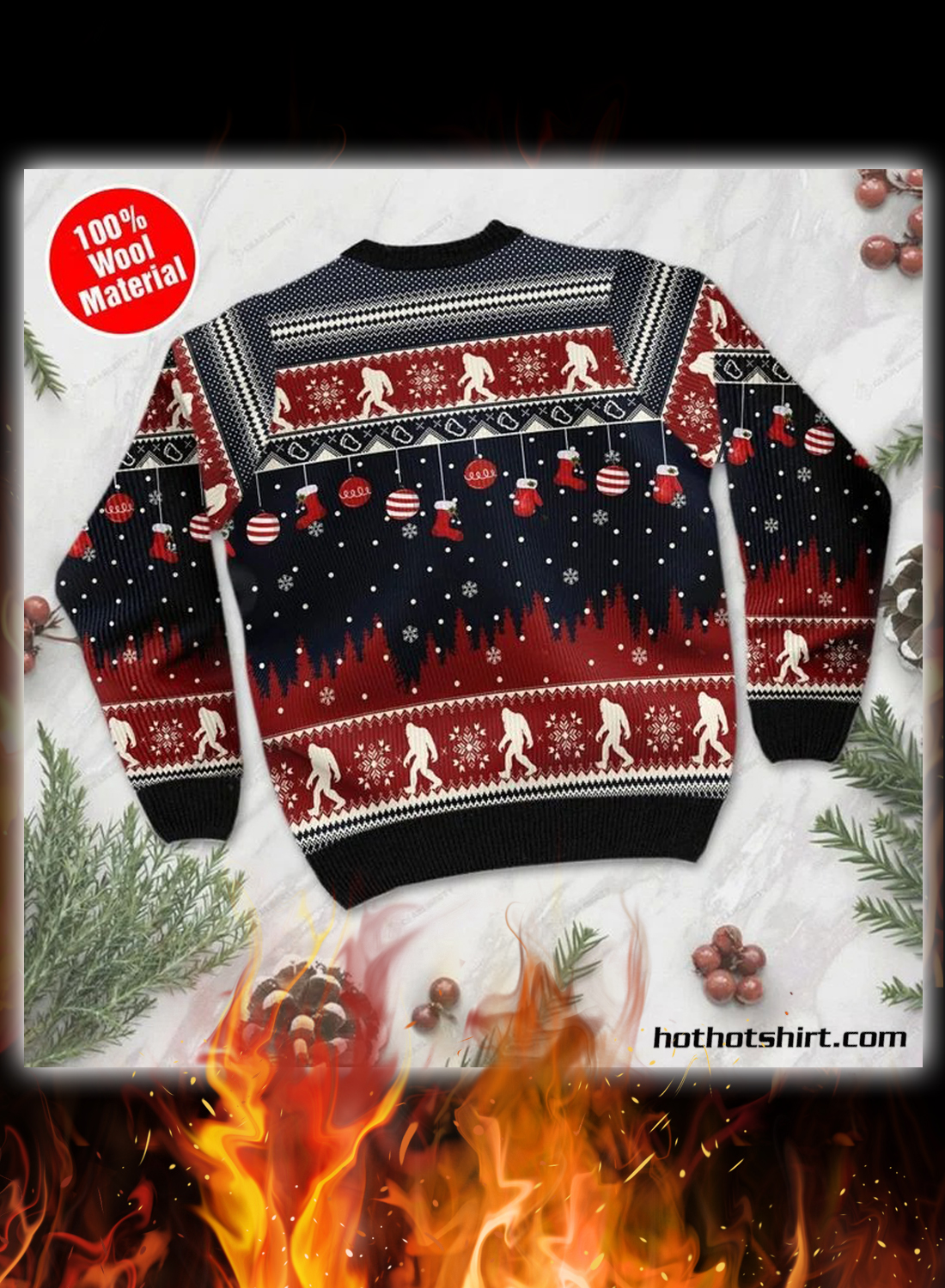 Believe in bigfoot 3d christmas sweater 2