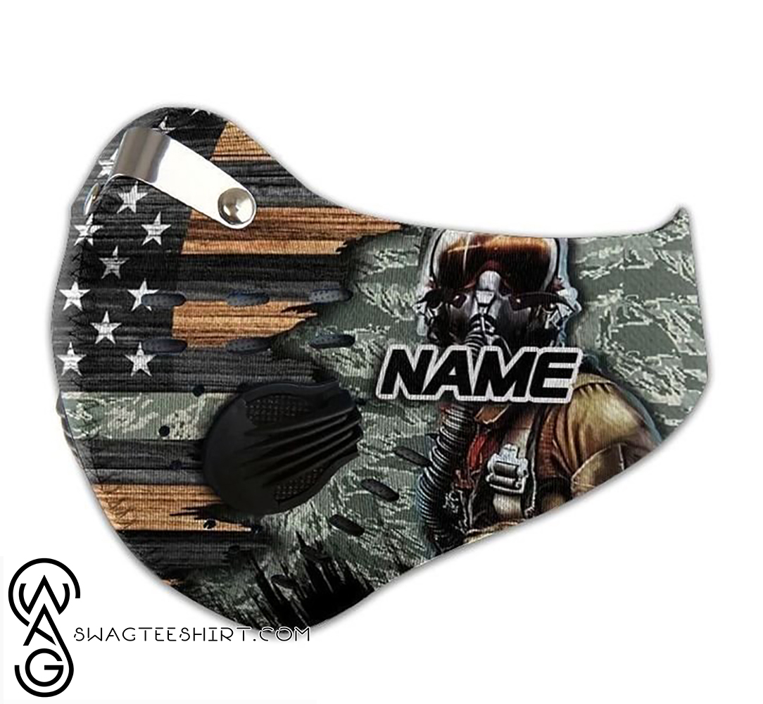 Personalized american flag airforce camo filter activated carbon face mask