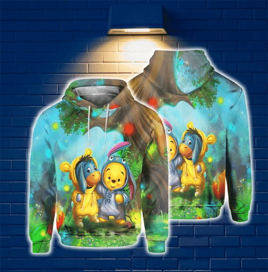 Eeyore And Pikachu 3d all over print Hoodie -BBS