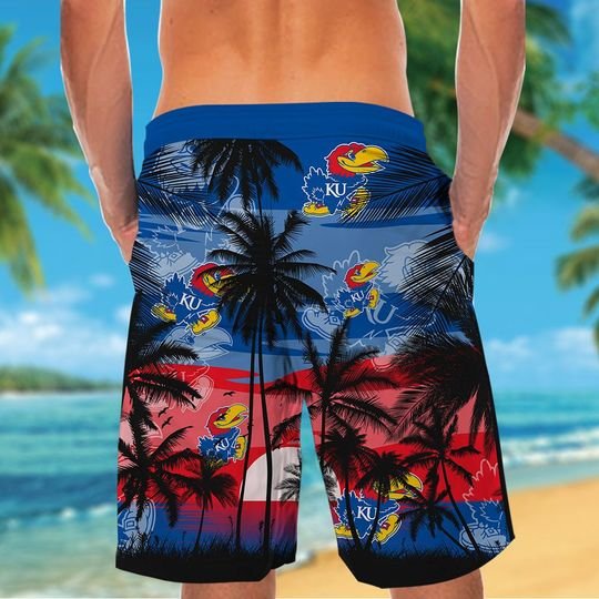 20-Kansas Jayhawks Tropical Hawaiian Shirt Short (4)