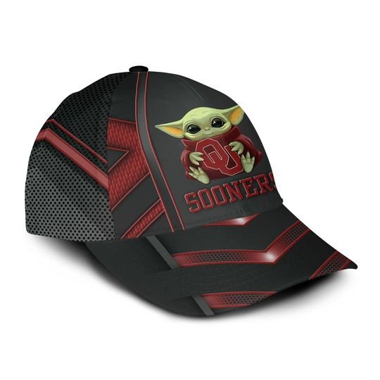 21-Oklahoma Sooners And Baby Yoda Classic Cap (4)