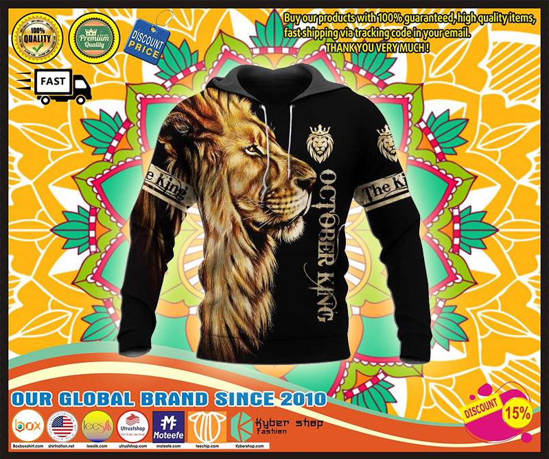 October lion king 3d full print hoodie 4