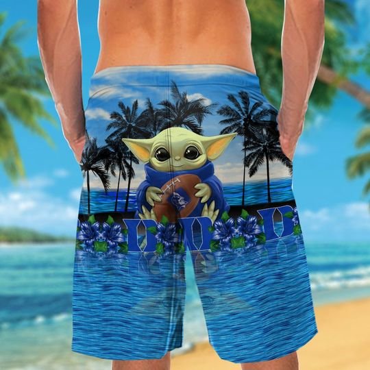 24-Duke Blue Devils And Baby Yoda Hawaiian Shirt, Short (3)