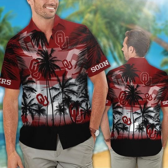 24-Oklahoma Sooners Tropical Hawaiian Shirt Short (1)