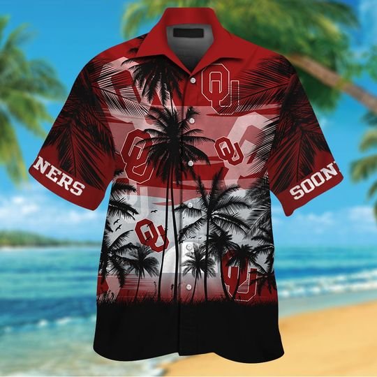 24-Oklahoma Sooners Tropical Hawaiian Shirt Short (2)
