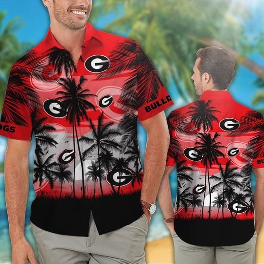 26-Georgia Bulldogs Tropical Hawaiian Shirt Short (1)