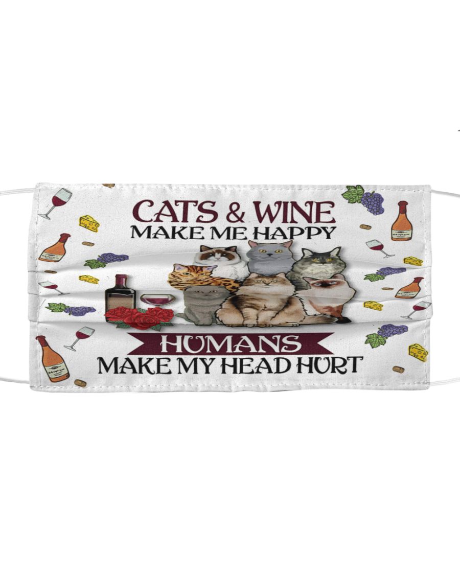 Cat and wine make me happy face mask – alchemytee