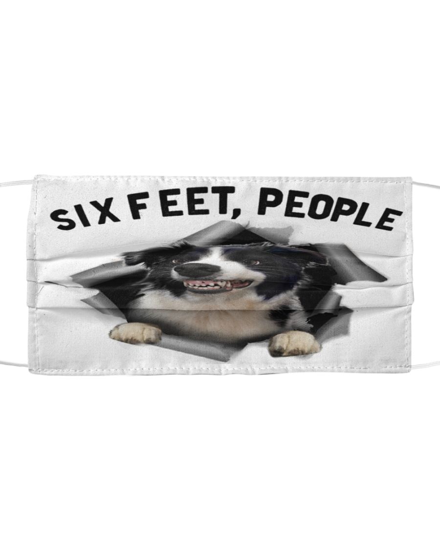 Border collie six feet people face mask