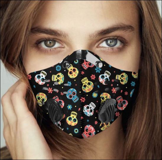 Sugar skull patterns filter activated carbon Pm 2.5 Fm face mask – dnstyles