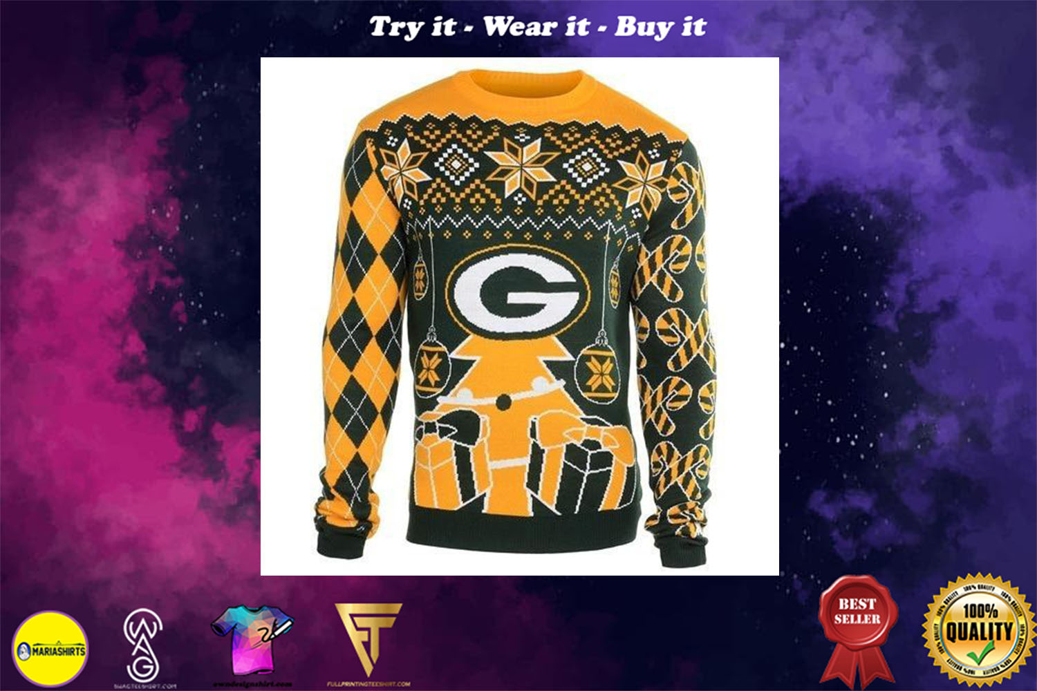 [special edition] green bay packers holiday ugly christmas sweater – maria