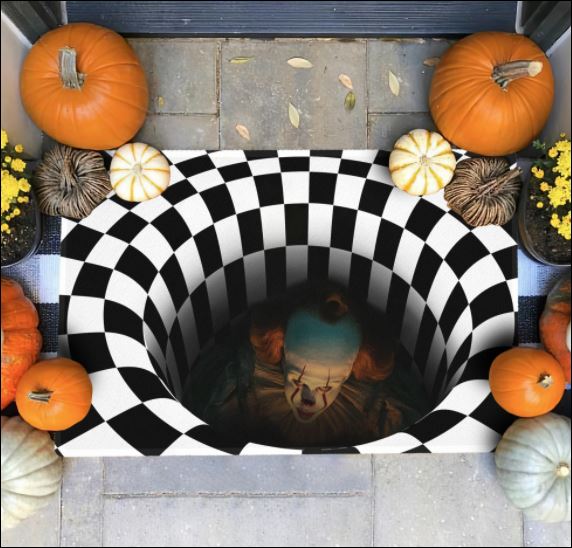 Halloween Pennywise illusion doormat 1
