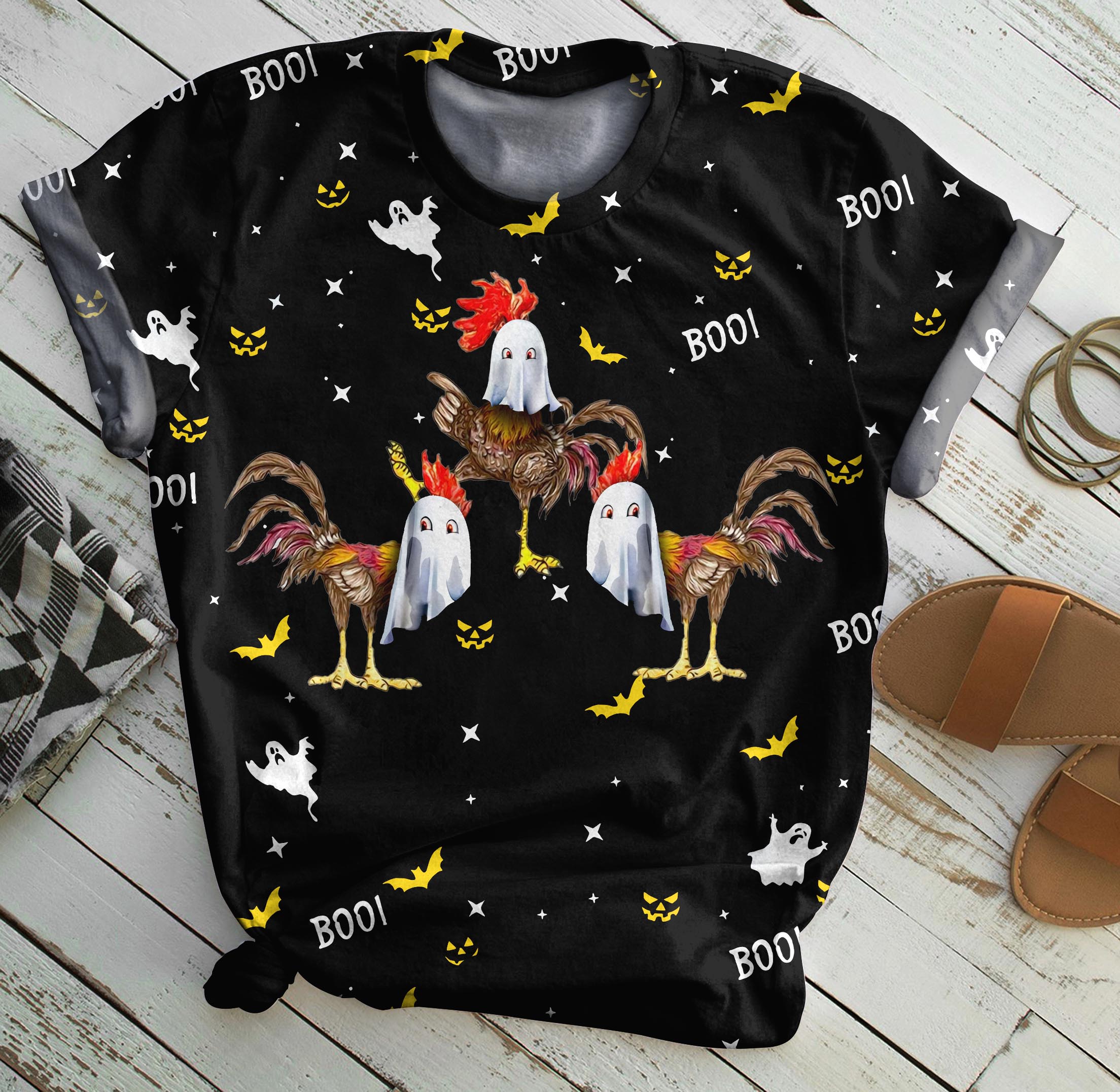 Chicken boo boo halloween all over print t-shirt