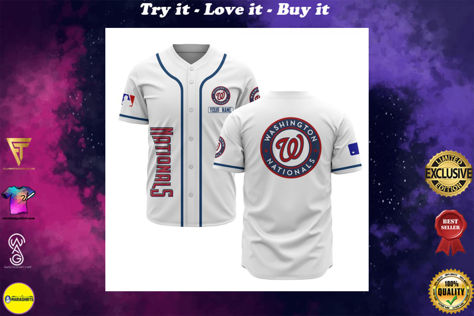 [special edition] custom name washington nationals baseball shirt – maria