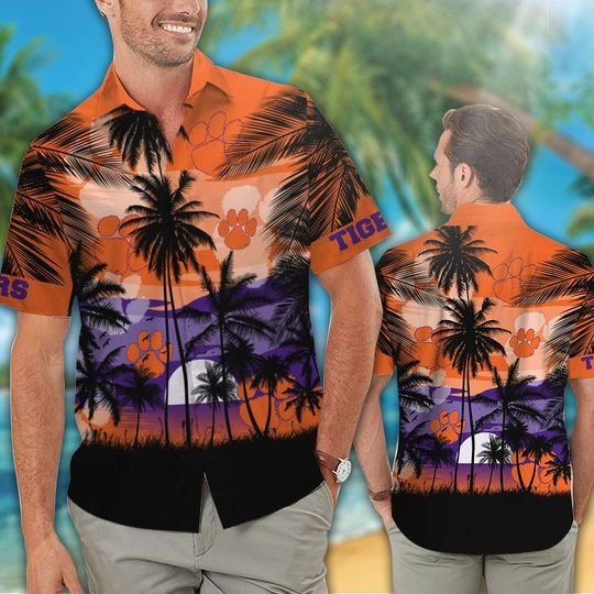 33-Clemson Tigers Tropical Hawaiian Shirt Short (1)
