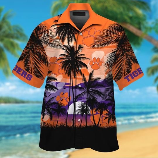 33-Clemson Tigers Tropical Hawaiian Shirt Short (2)