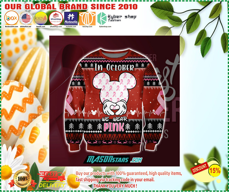 CANCER WE WEAR PINK 3D PRINT UGLY CHRISTMAS SWEATER 2
