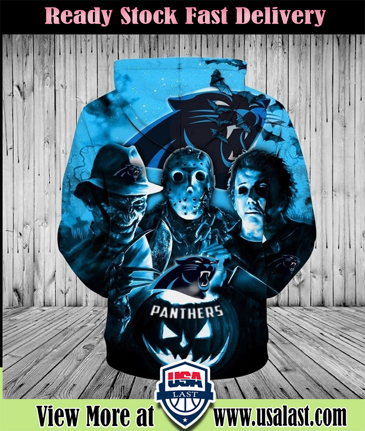 Carolina Panthers Halloween Horror Night 3D Pullover Hoodie 1