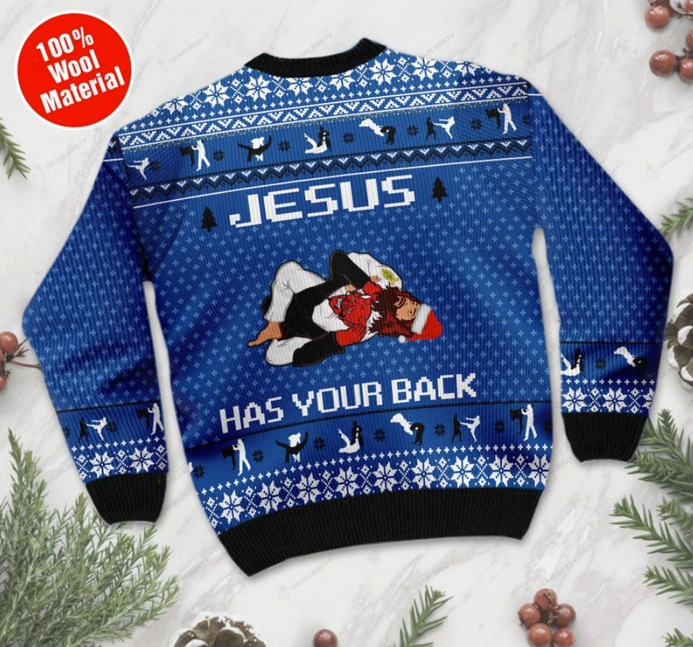 Jesus has your back ugly sweater 2