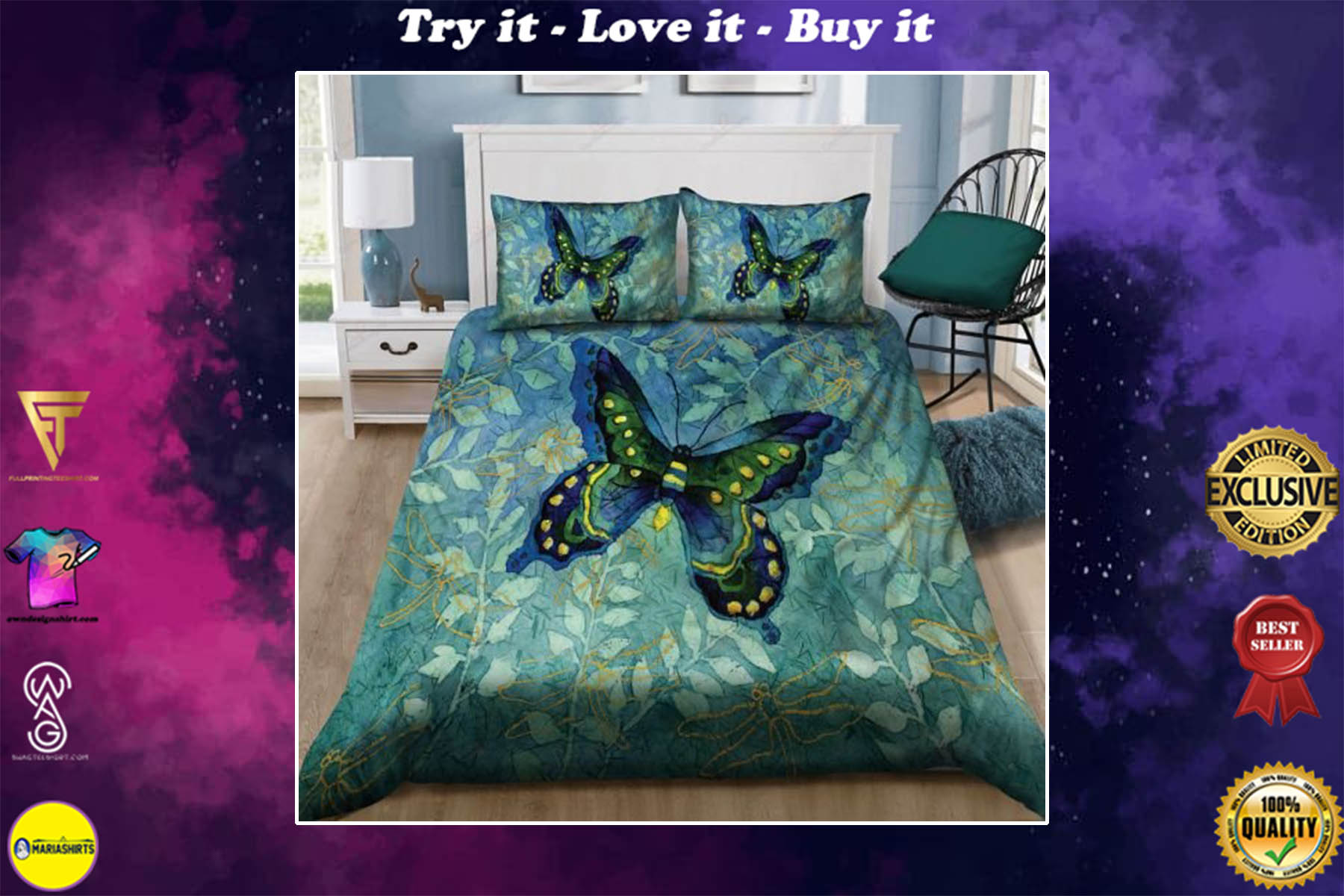 lovely butterfly bedding set