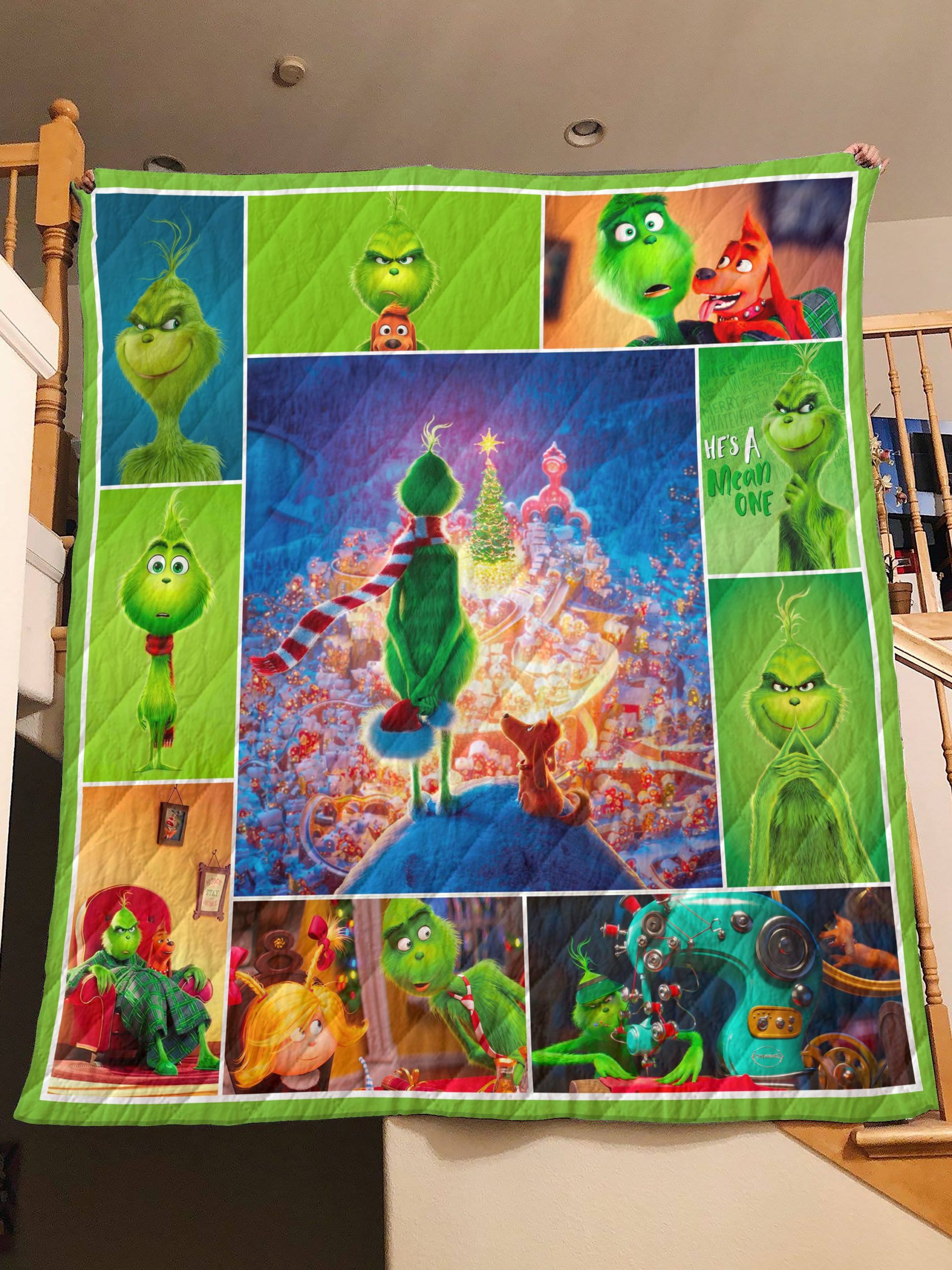 Christmas the grinch quilt 3