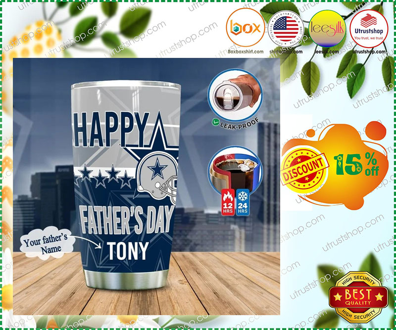Dallas Cowboy happy father day tumbler custom personalized name tumbler 3