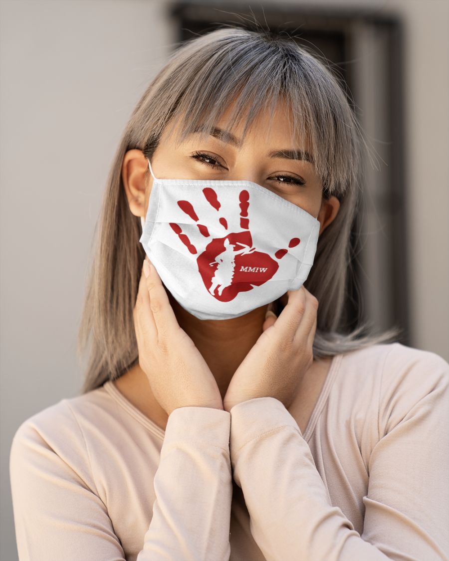 Mmiw red hand face mask